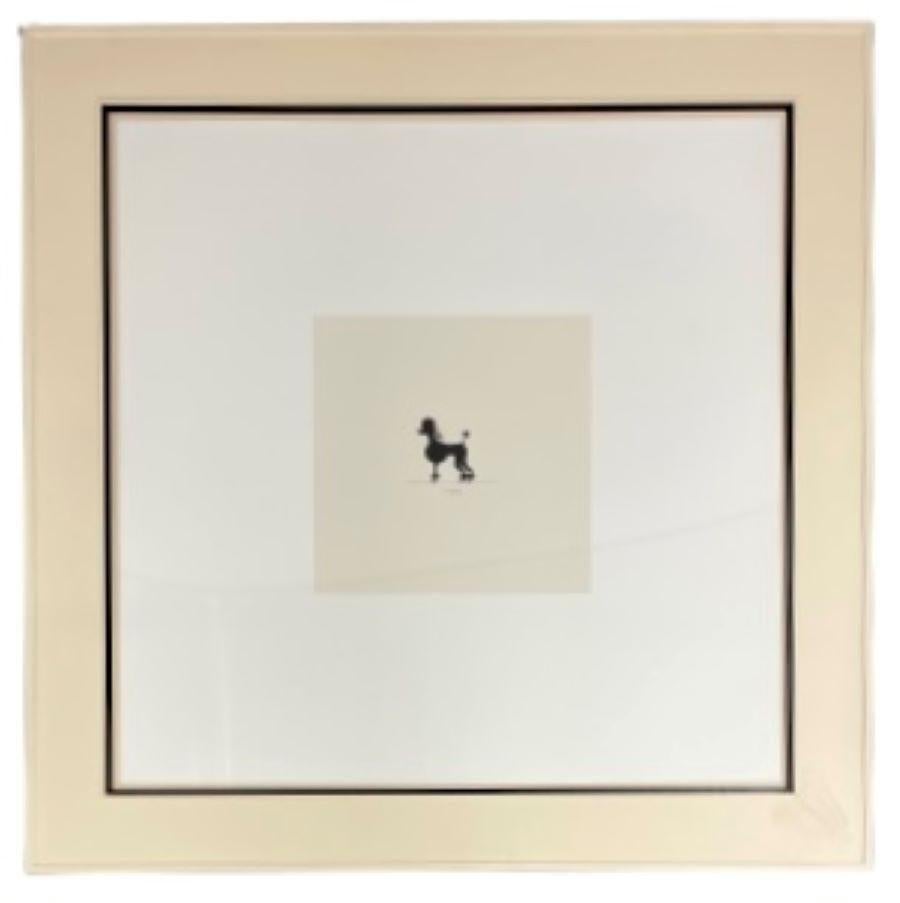 Two Large Poodles Silhouette in Custom Matted Frames For Sale 1
