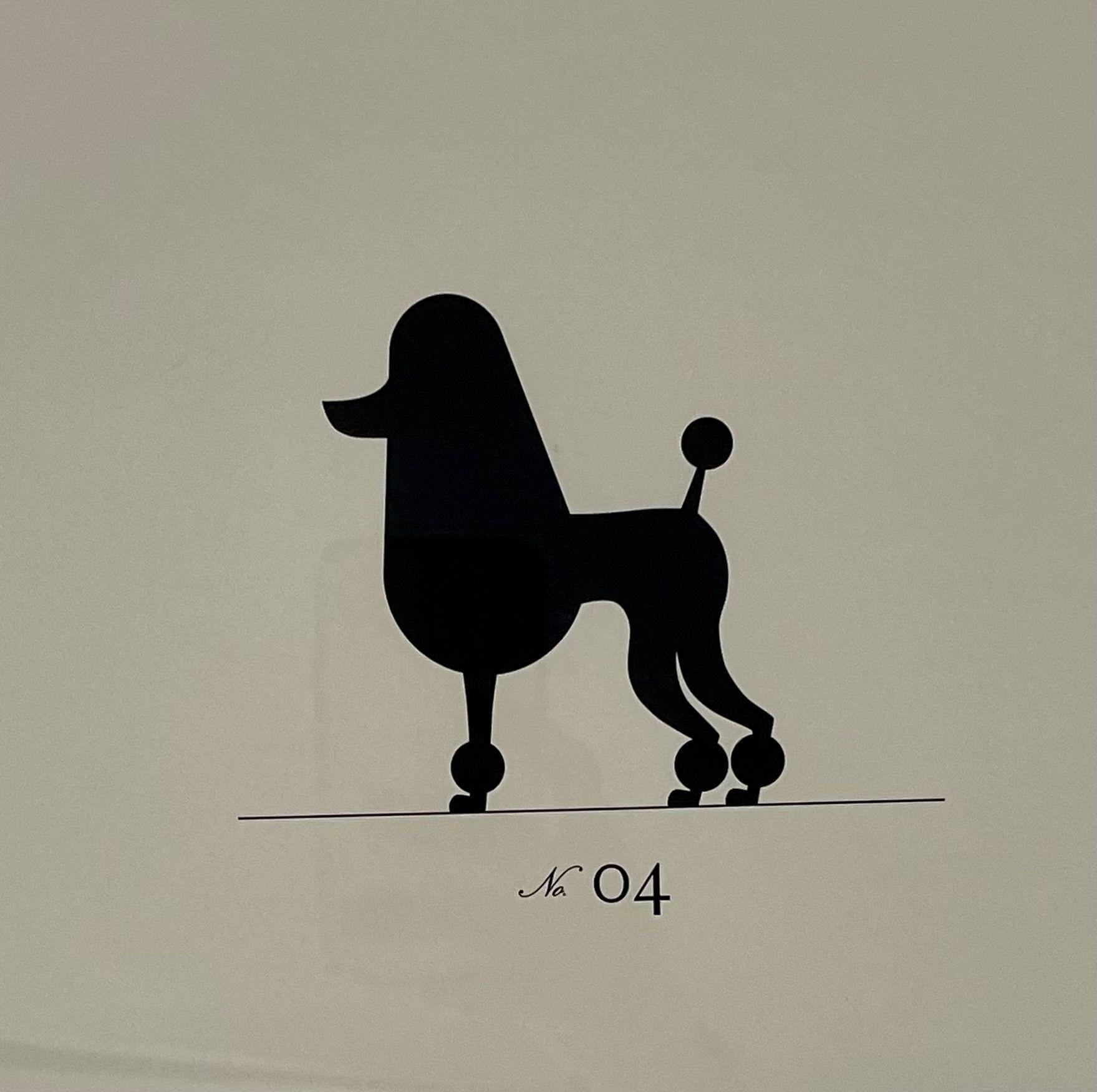 Two Large Poodles Silhouette in Custom Matted Frames For Sale 3
