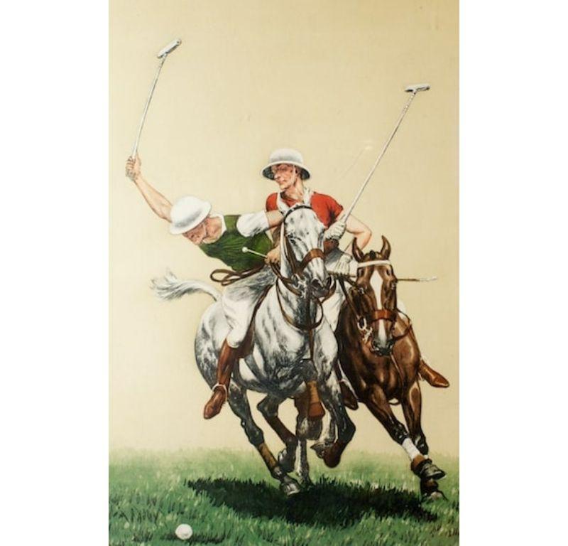 Two Polo Players - Brown Animal Print by Unknown