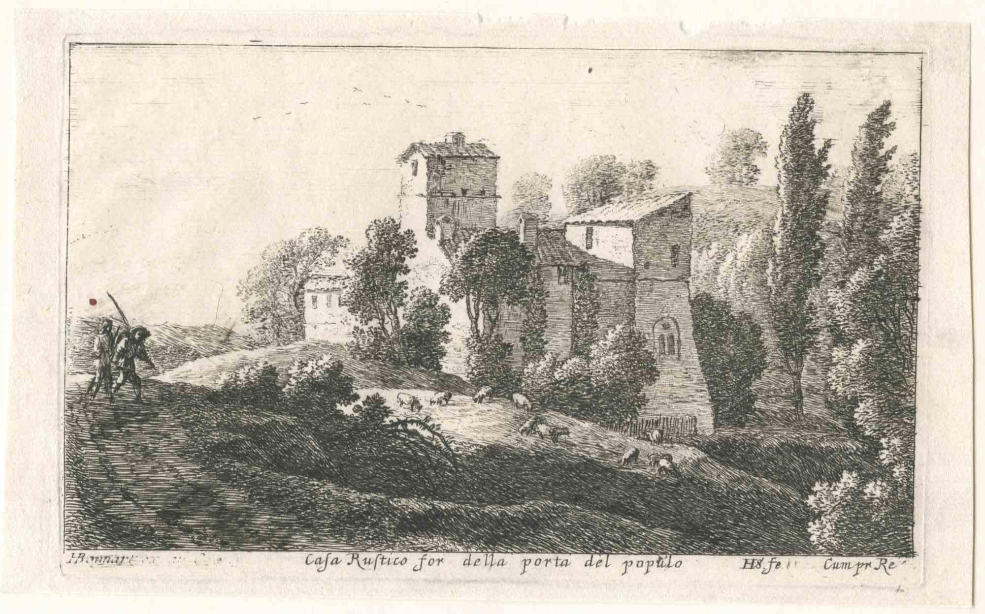 Two Rural Landscapes - Original Etching -1657