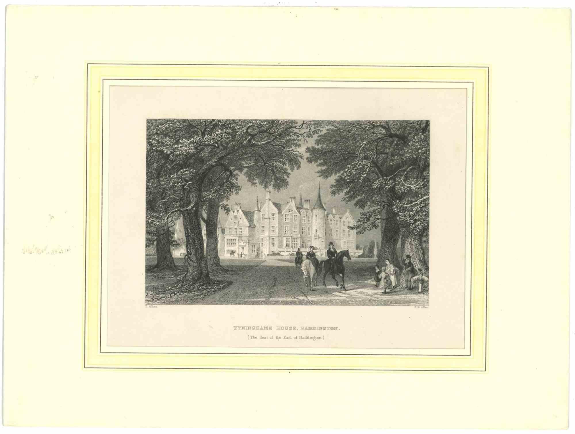 Unknown Landscape Print - Tyningame House, Haddington - Original Lithograph - Mid-19th Century