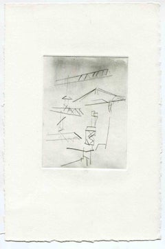 Under Construction - Original Etching and Drypoint - Mid-20th Century