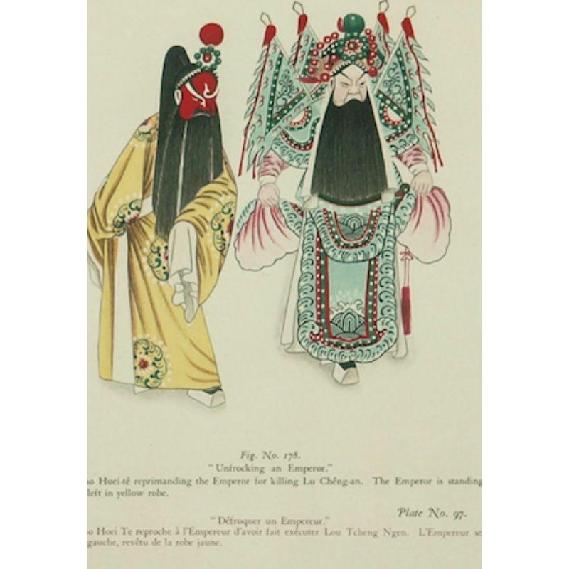Colour plate Fig. No.178 (Unfrocking an Emperor) from the 1935 folio Le Theatre Chinois published in Peking

Art Sz: 9