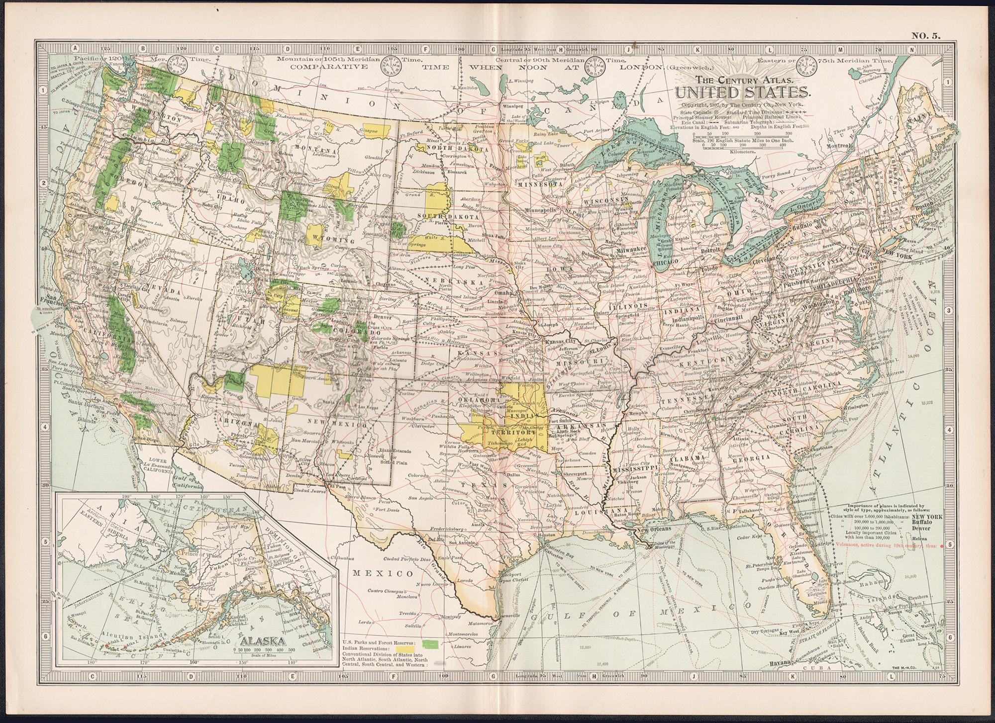 United States of America. Century Atlas antique map - Print by Unknown