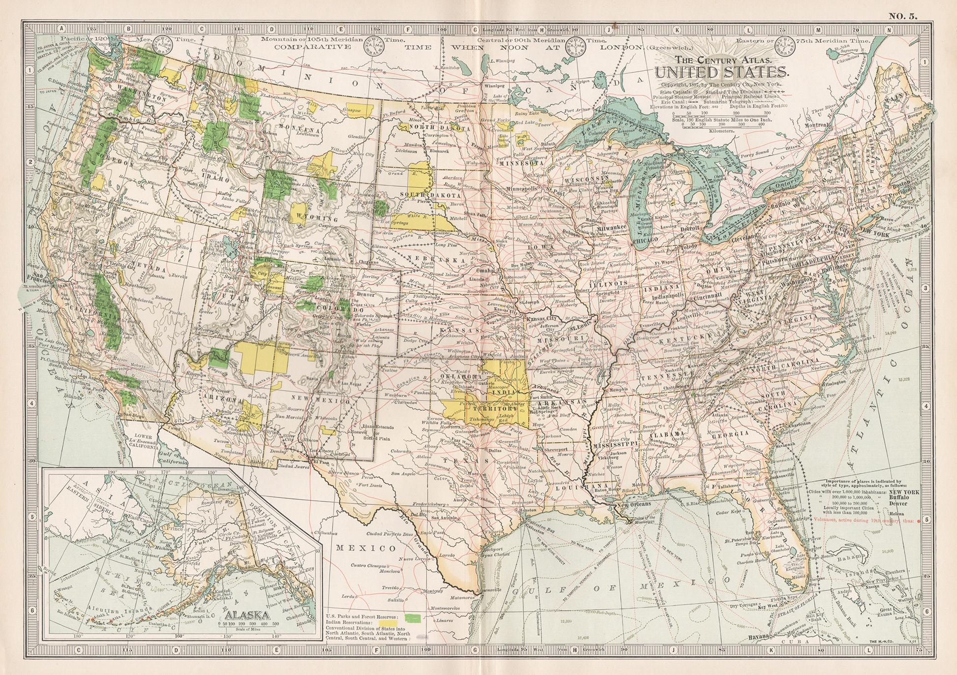 Unknown Print - United States of America. Century Atlas antique map