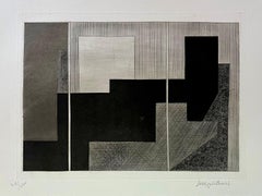 untiltled, black, white and gray etching