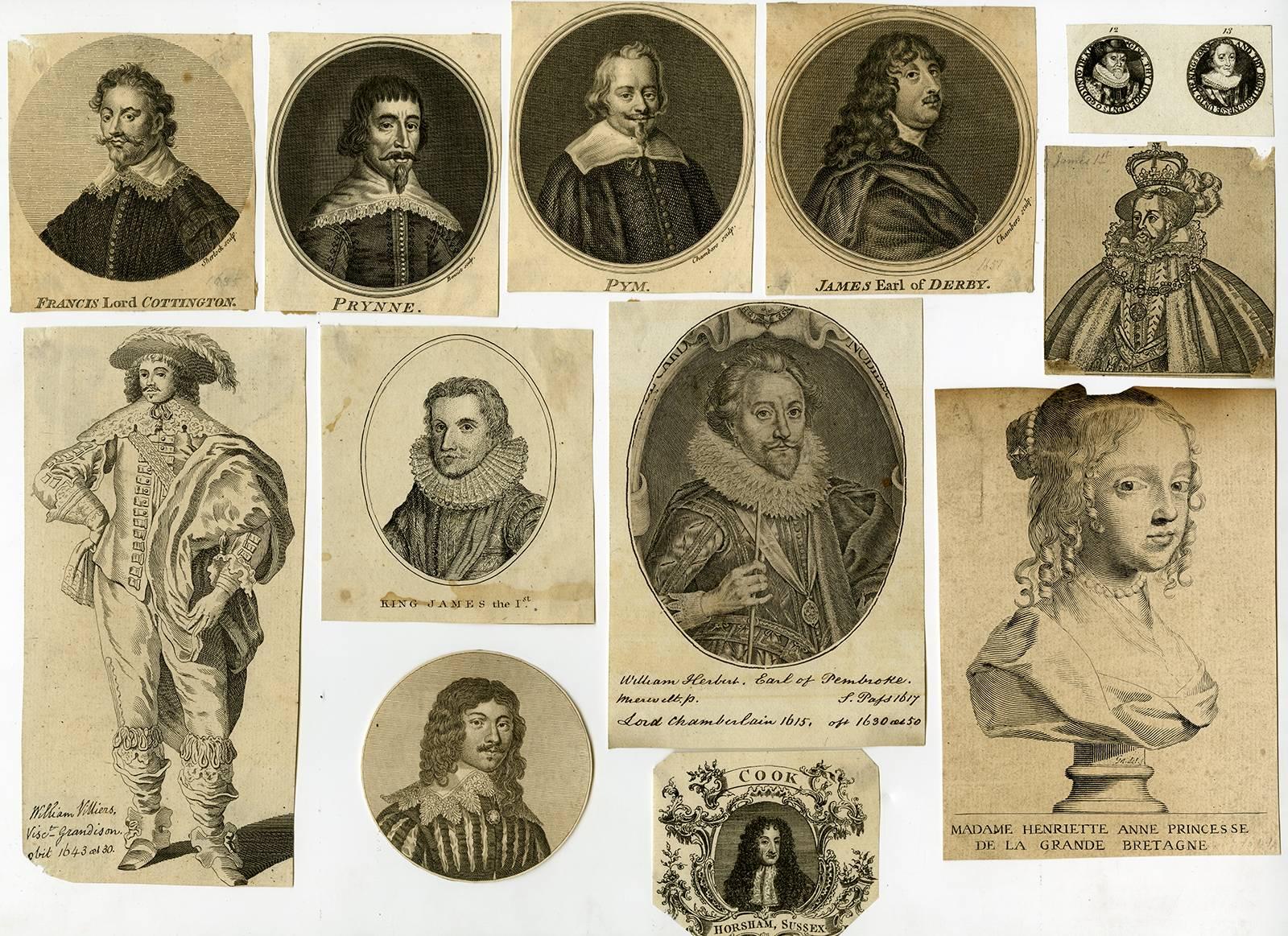 Unknown Portrait Print - Untitled - Collection of twelve small portraits concerning English history. 