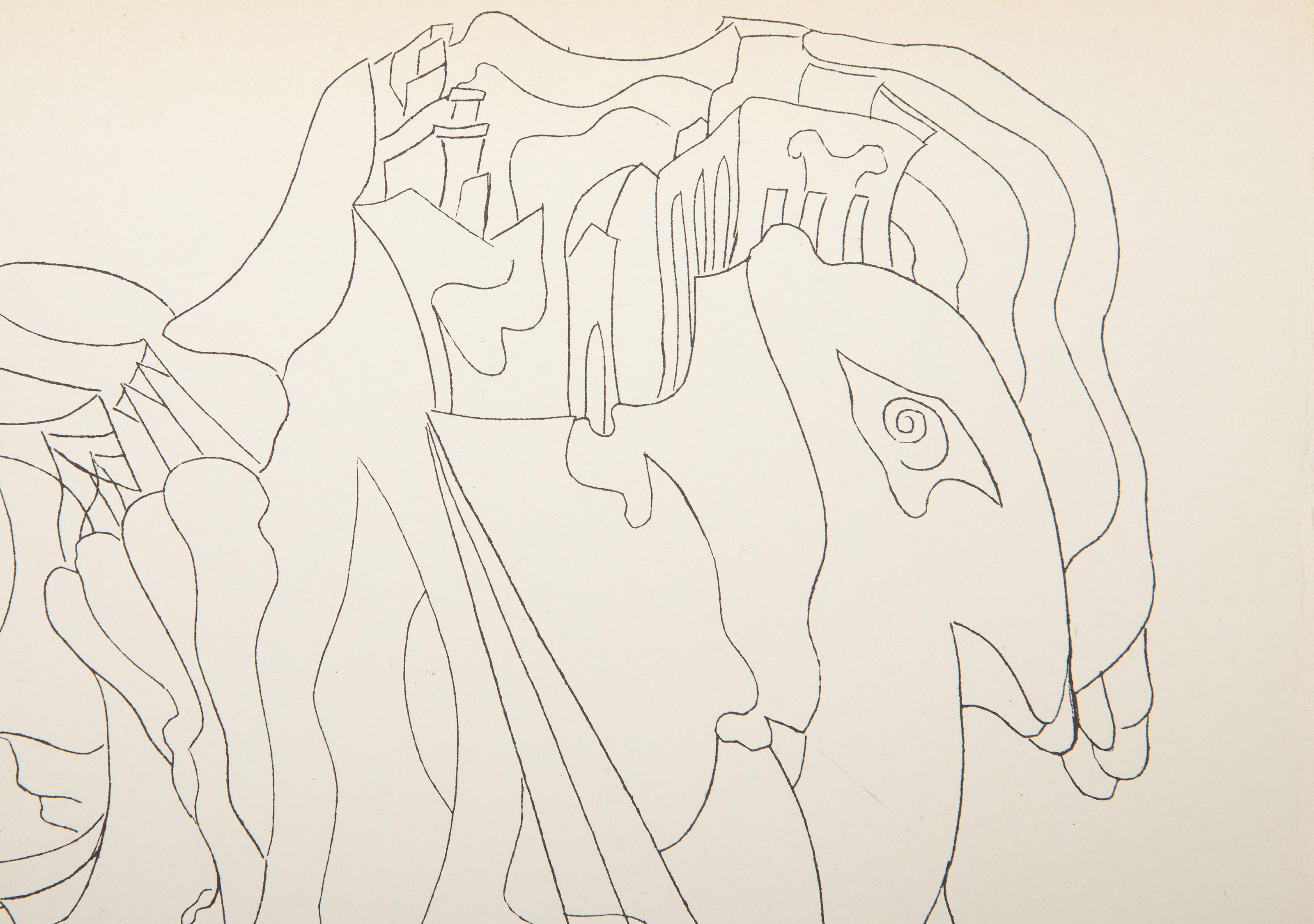Untitled from Le Surrealisme en 1947, Surrealist Etching by Bruno Capacci For Sale 1