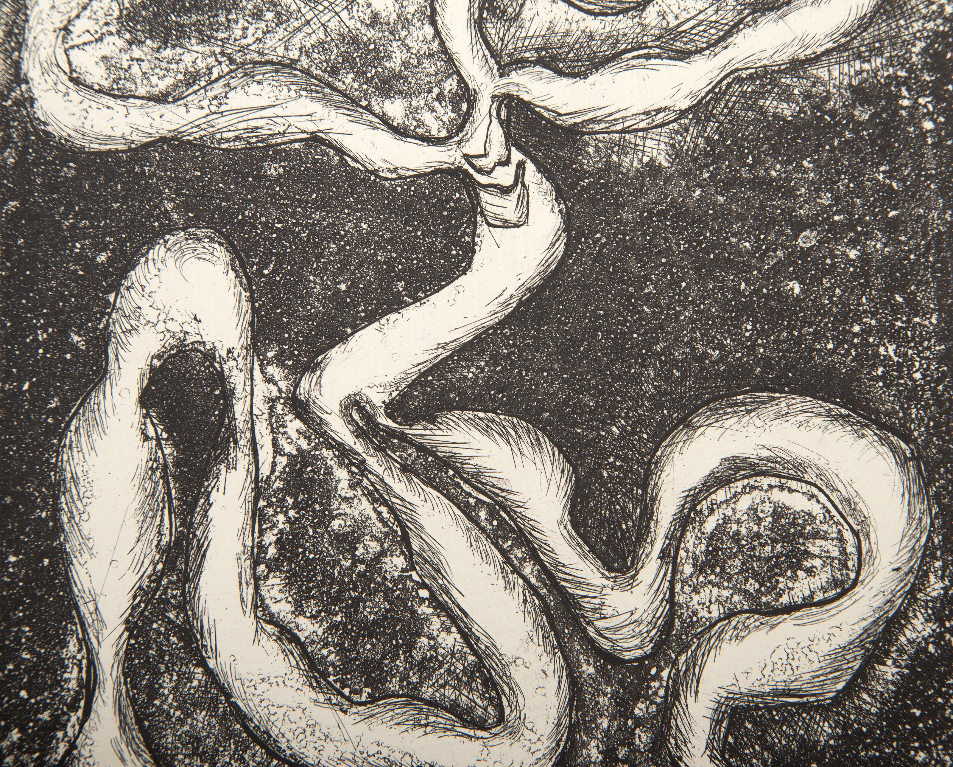  Maria Martins, Brasileña (1894 - 1973) - Sin Título de Le Surrealisme en 1947, Año: 1947, Técnica: Aguafuerte, Edición: 950, Bon à Tirer, Tamaño: 22,86 x 19,69 cm (9 x 7,75 pulg.), Impresor: Mourlot Paris, Editor: Maeght Editeur, París,