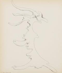 Sans titre du Surrealisme en 1947, gravure surréaliste de Suzanne van Damme