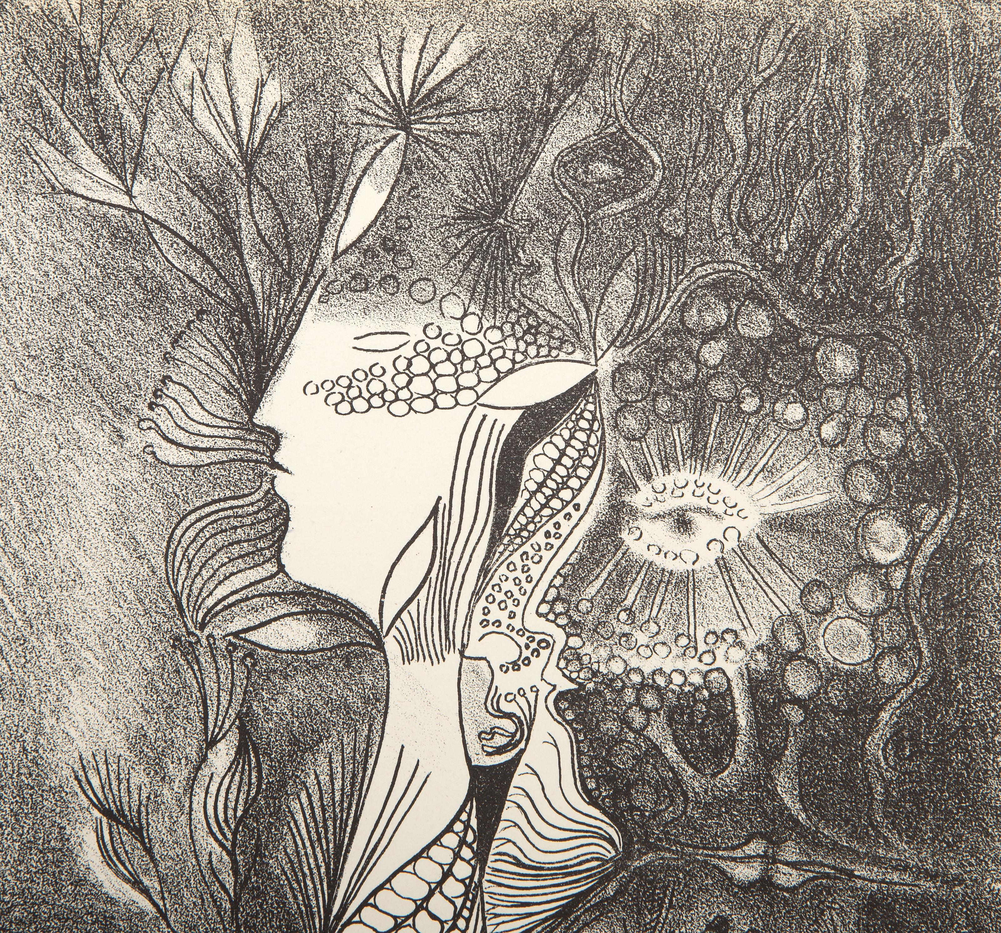  Serge Brignoni, Swiss (1903 - 2002) - Untitled from Le Surrealisme en 1947, Year: 1947, Medium: Lithograph, Edition: 950, Size: 9 x 7.75 in. (22.86 x 19.69 cm), Printer: Mourlot, Paris, Publisher: Maeght Editeur, Paris, Description: From the