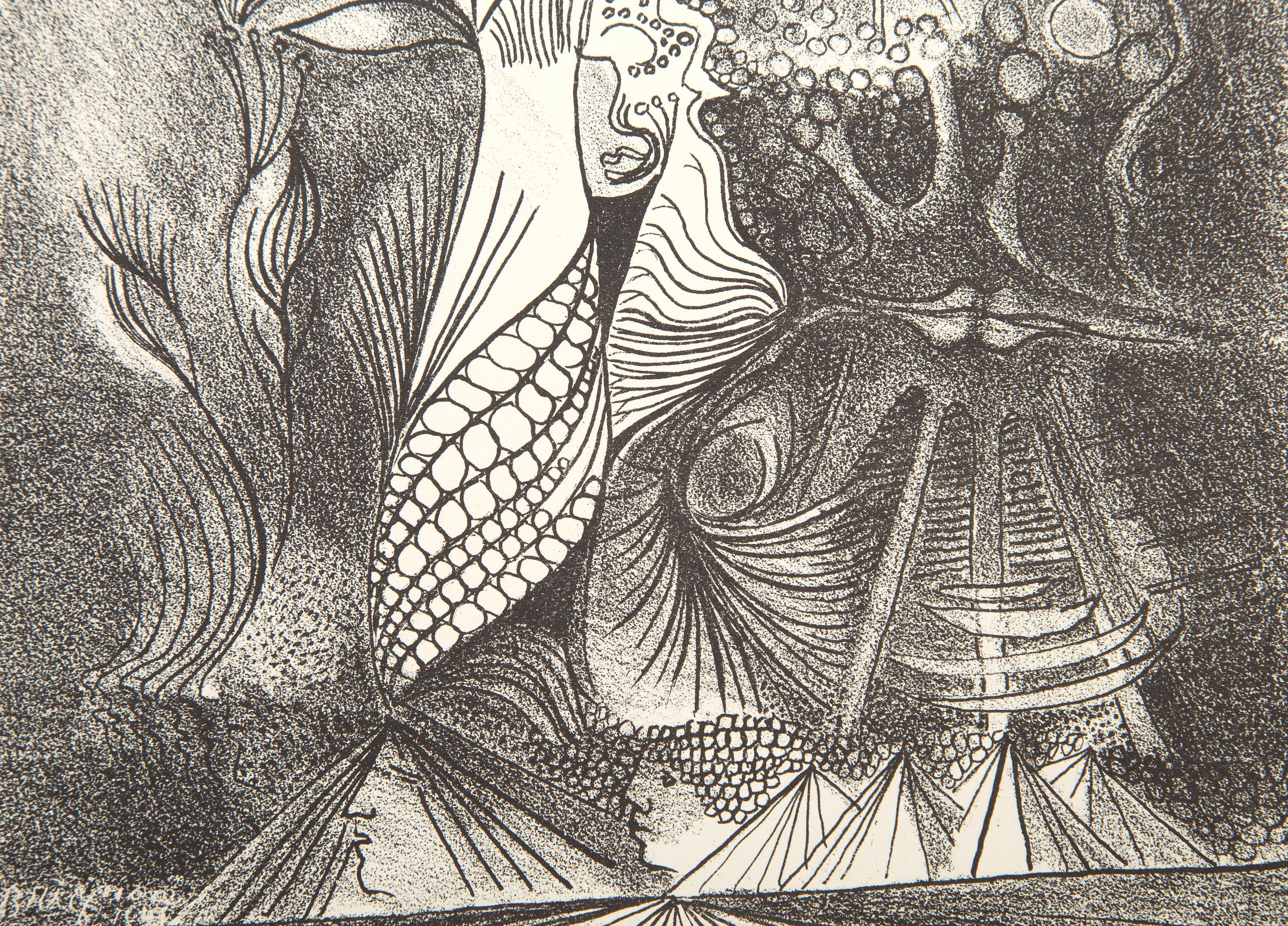 Untitled from Le Surrealisme en 1947, Surrealist Lithograph by Serge Brignoni For Sale 1