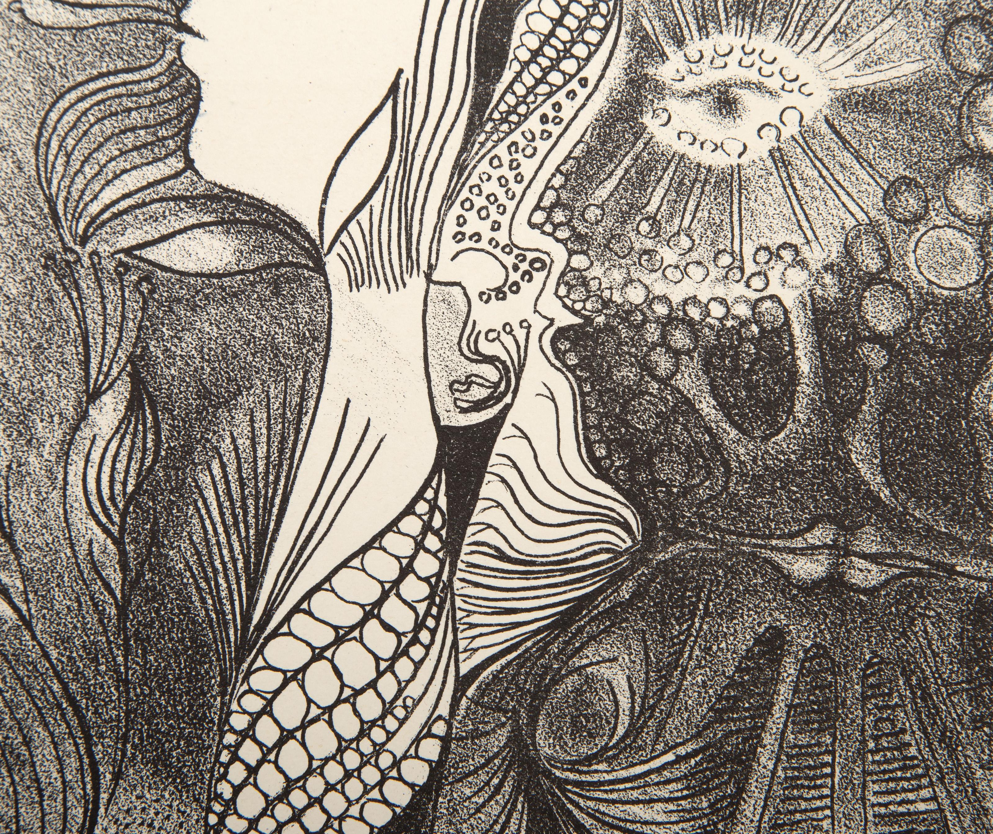 Untitled from Le Surrealisme en 1947, Surrealist Lithograph by Serge Brignoni For Sale 2