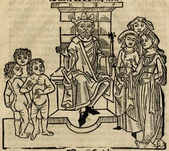 Untitled (King seated on his throne, with ladies and children)