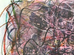 Senza titolo: astratto multicolore  Litografia lineare curva (Edizione 2/300)