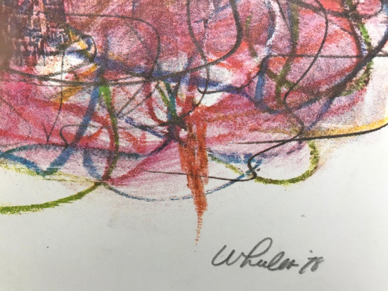 Unknown Untitled Multicolored Abstract Curved Linear Lithograph