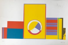 Senza titolo: Stampa astratta gialla, arancione, verde, blu e viola (Edizione 21/200)