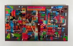 Urban Abstract Expressionist Mixed Media Titled "42nd Street "