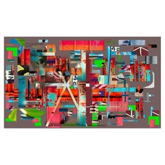 Urban Abstract Expressionist Mixed Media Titled "42nd Street "