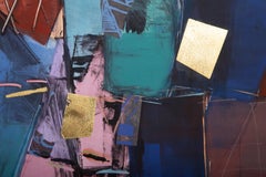 Urban Landscape, Monoprint and mixed media by Manuel Rodriguez Jr.