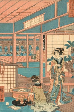 Utagawa Hiroshige II (1826-1869) - Japanese Woodblock, Akasaka