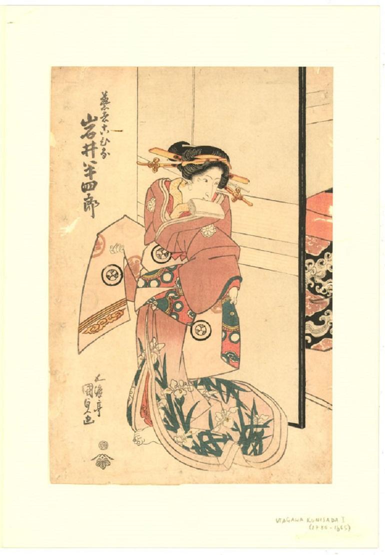 Utagawa Kunisada (1786-1865) - Early 19th Century Japanese Woodblock, The Geisha - Print by Unknown