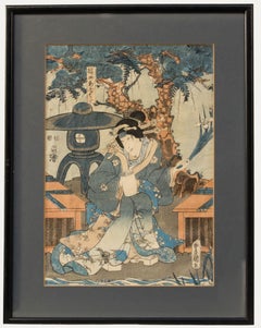 Utagawa Kunisada (1786-1865) - Woodblock giapponese della fine del XIX secolo, L'attrice