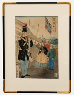 Utagawa Yoshikazu - c.1862 Japanese Woodblock, Englishmen