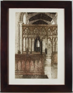 Valerie Thornton (1931-1991) - 1981 Aquatint, Church Interior, Suffolk