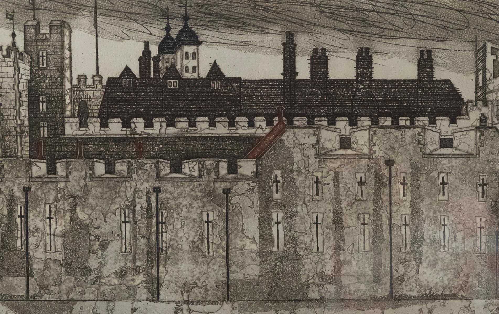 Valerie Thornton (1931-1991) - Framed 20th Century Aquatint, The Tower of London - Print by Unknown