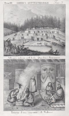 Quadra, Isola di Vancouver, Canada, Nord America, litografia della metà del XIX secolo.