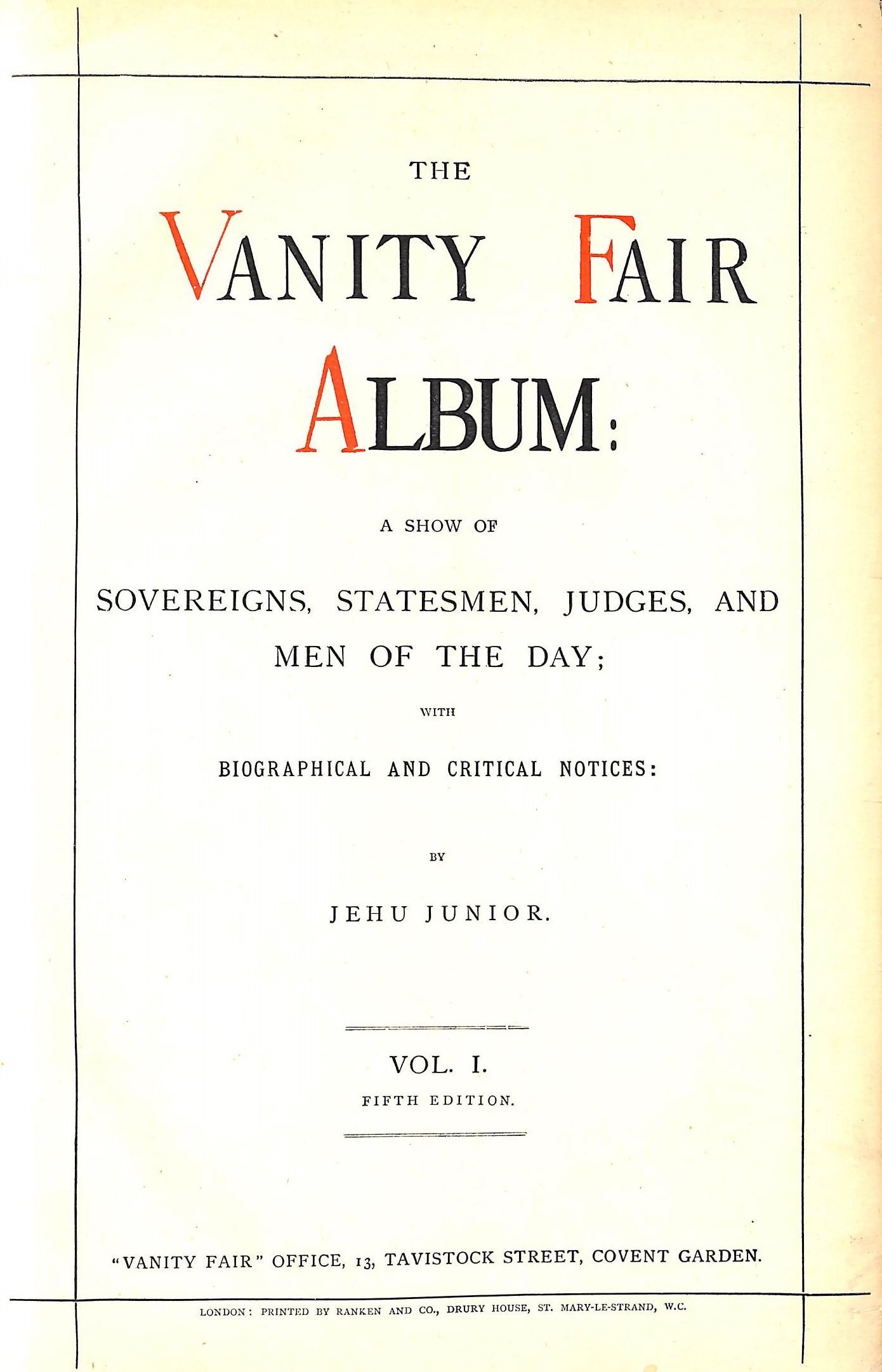 vanity fair first edition