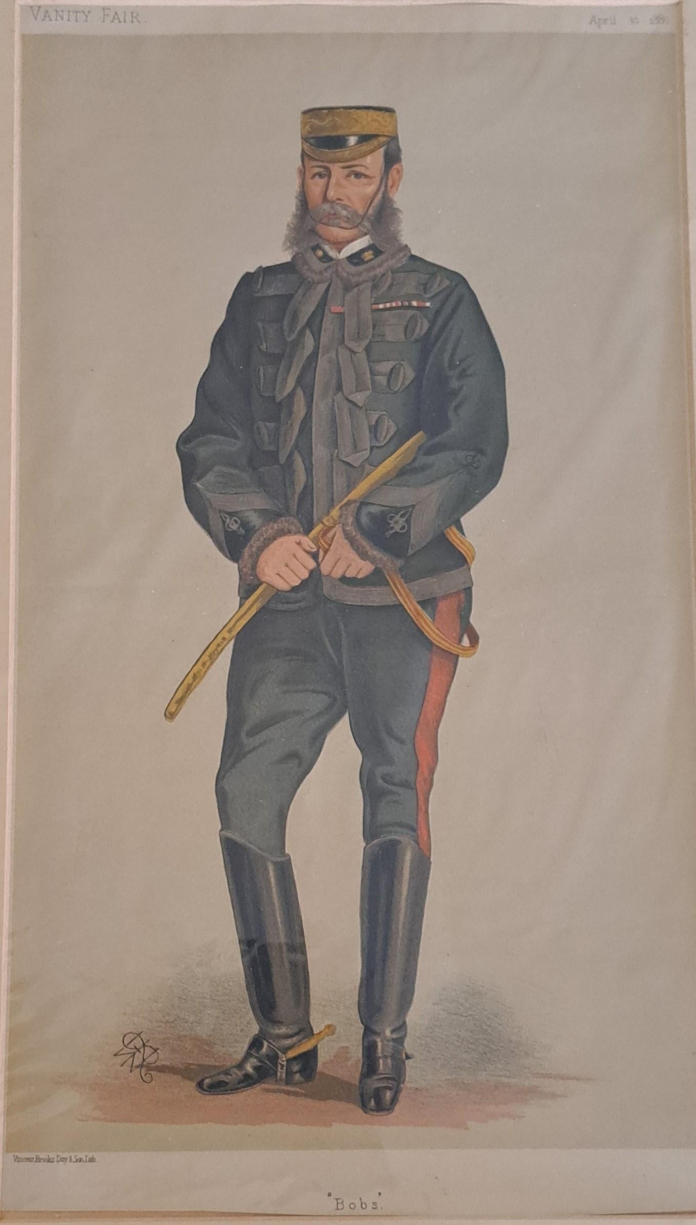 Vanity Fair Print, men of the day 223 General sir F Roberts  - Brown Portrait Print by Unknown