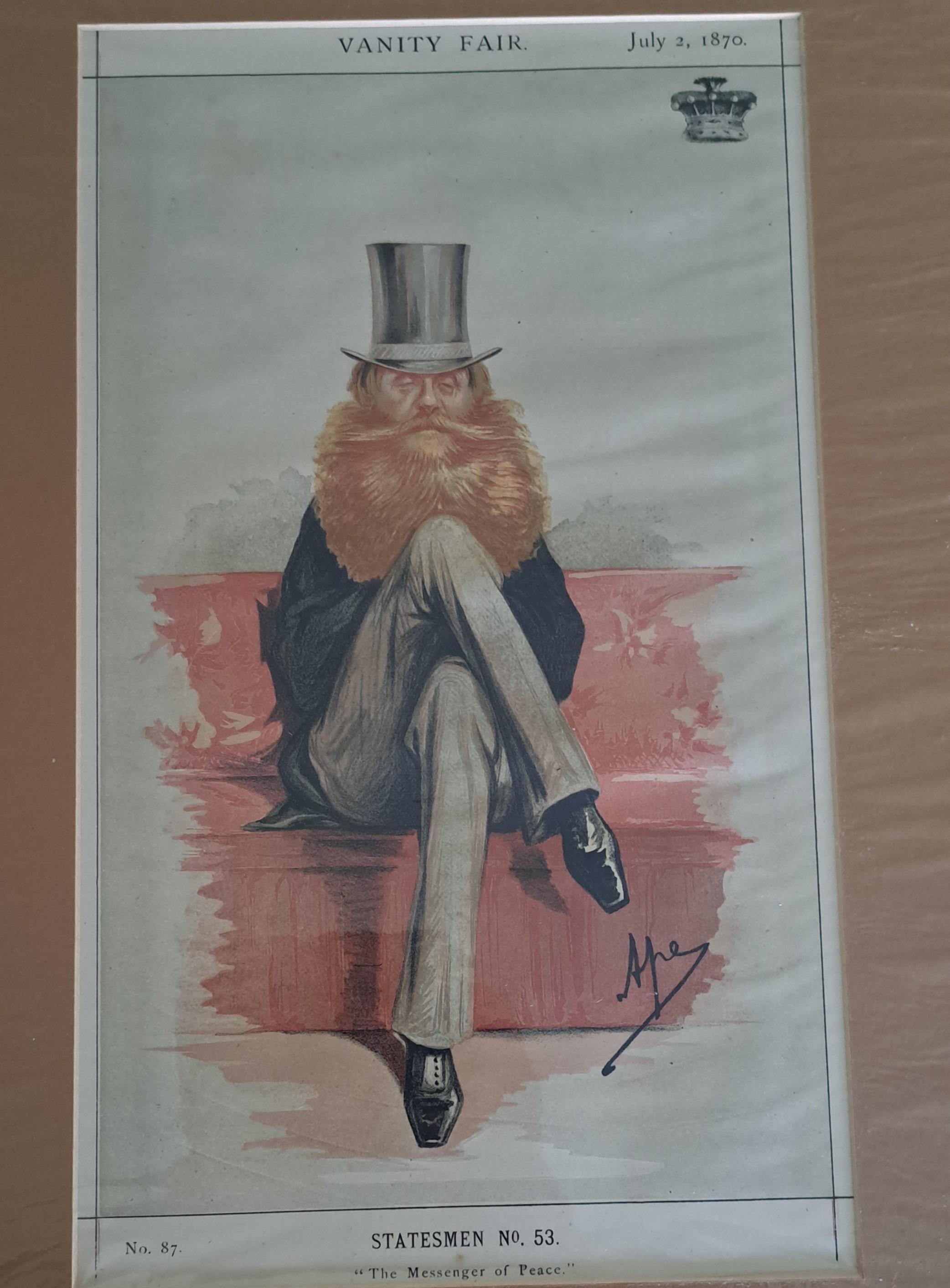 Vanity Fair Print, statesmen Earl Spencer
mounted size 49 x 34 cm in overall good condition unframed but comes with mount and description of sitter
 see below for details

I have a selection of vanity fair prints for sale acquired from a retailer