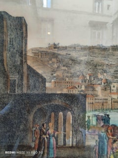 VEDUTA DI CHIAIA, Antonio Cardon - Stampa su carta con cornice, moderna