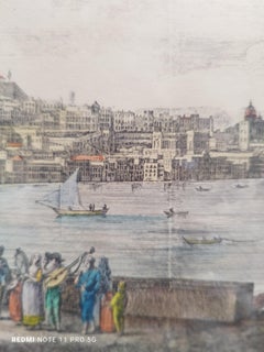 VEDUTA DI CHIAIA, Antonio Cardon - Druck auf Papier mit Rahmen, modern