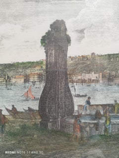 VEDUTA DI CHIAIA, Antonio Cardon - Stampa su carta con cornice, moderna