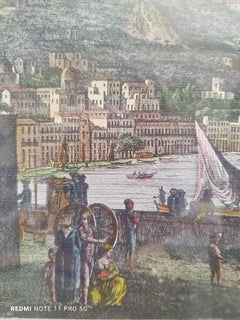 VEDUTA DI CHIAIA, Antonio Cardon - Impression sur papier avec cadre, moderne