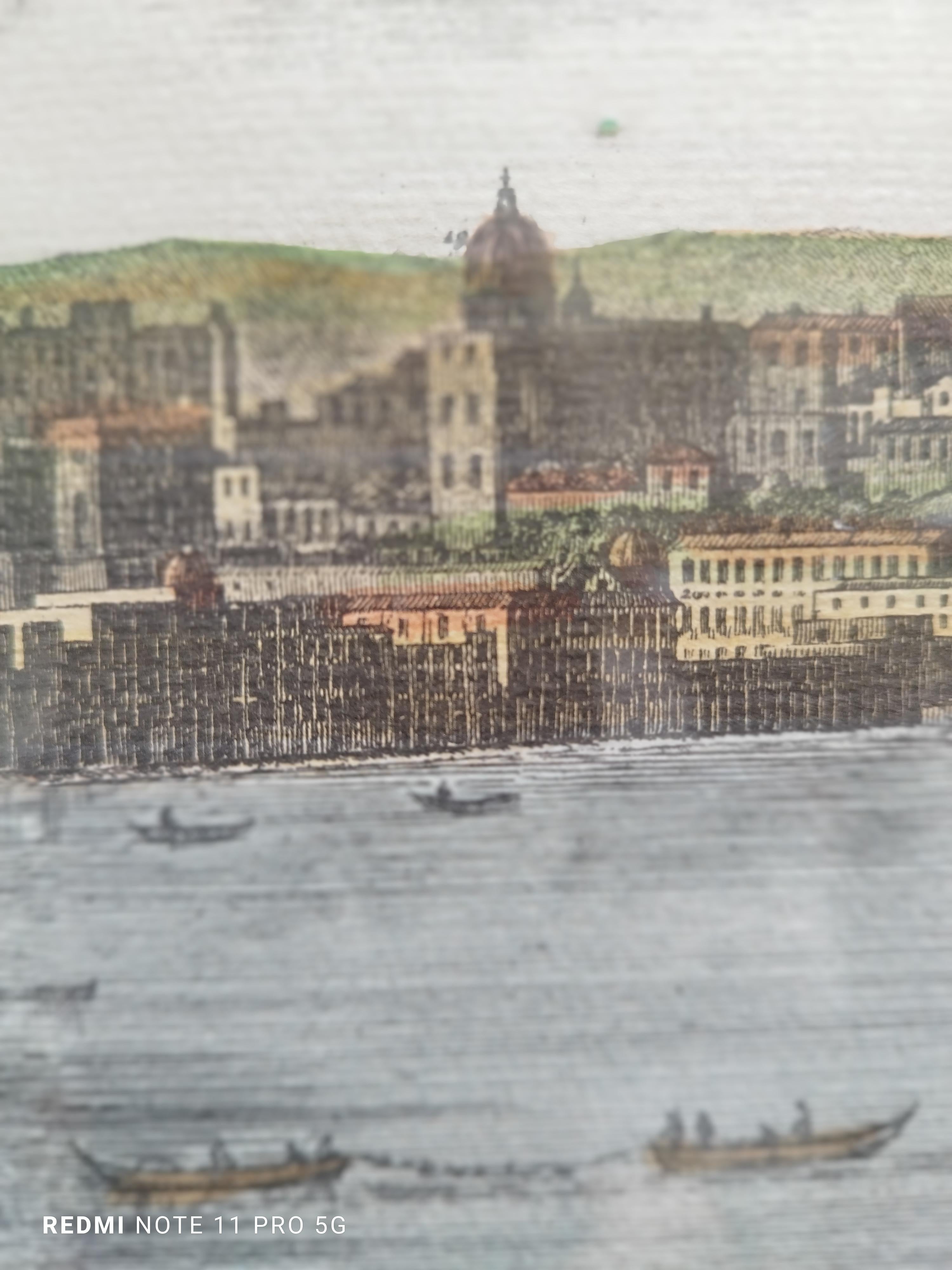 Hand-colored print of the engraving by Antoine Alexandre Joseph Cardon  of the original painting by Gabriele Ricciardelli. Edizioni Pontevecchio. Lily logo and a brush with the inscription 