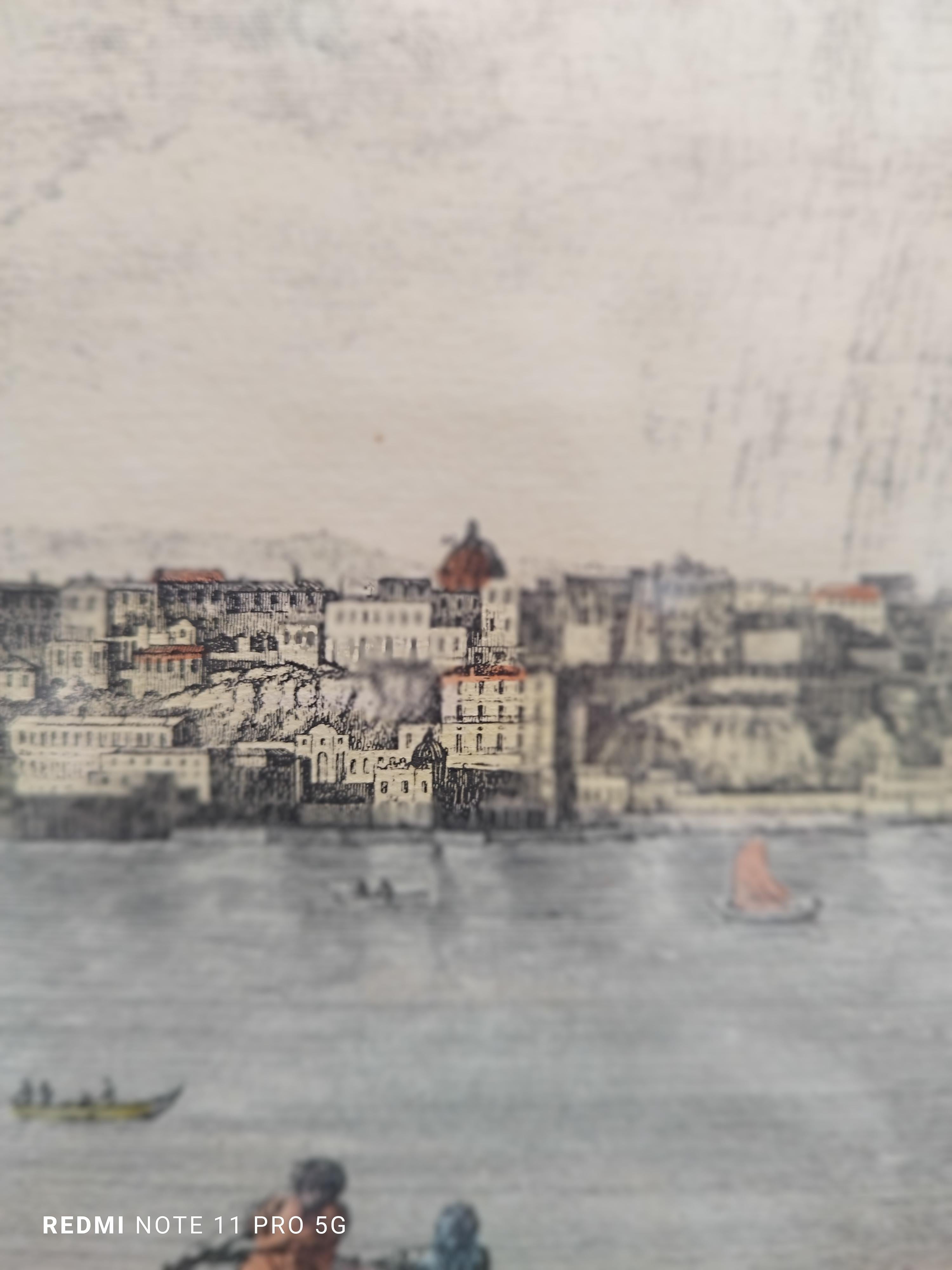 VEDUTA DI CHIAIA, Antonio Cardon - Impresión sobre papel con marco, moderno en venta 2