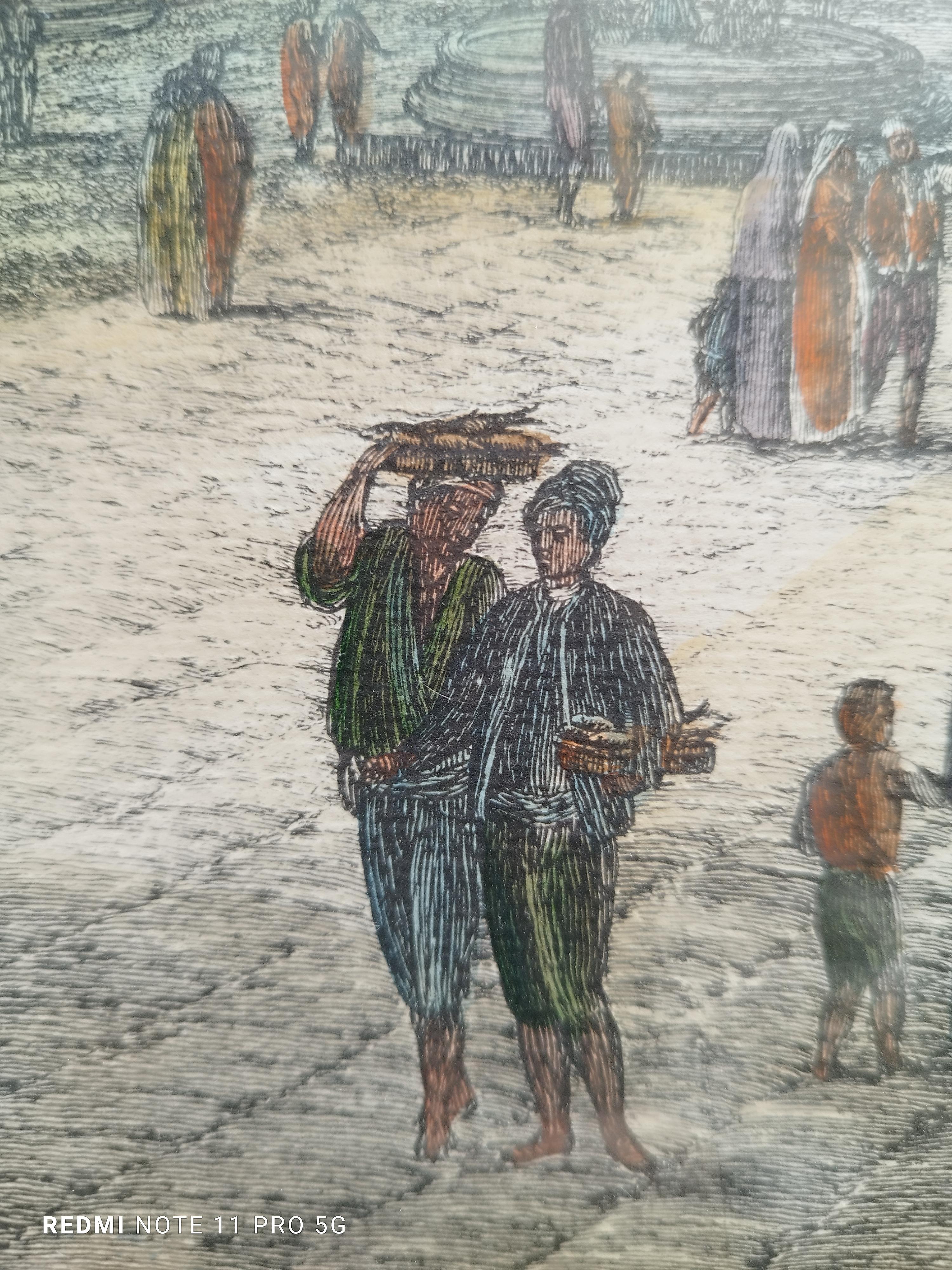 VEDUTA DI CHIAIA, Antonio Cardon - Impresión sobre papel con marco, moderno en venta 2