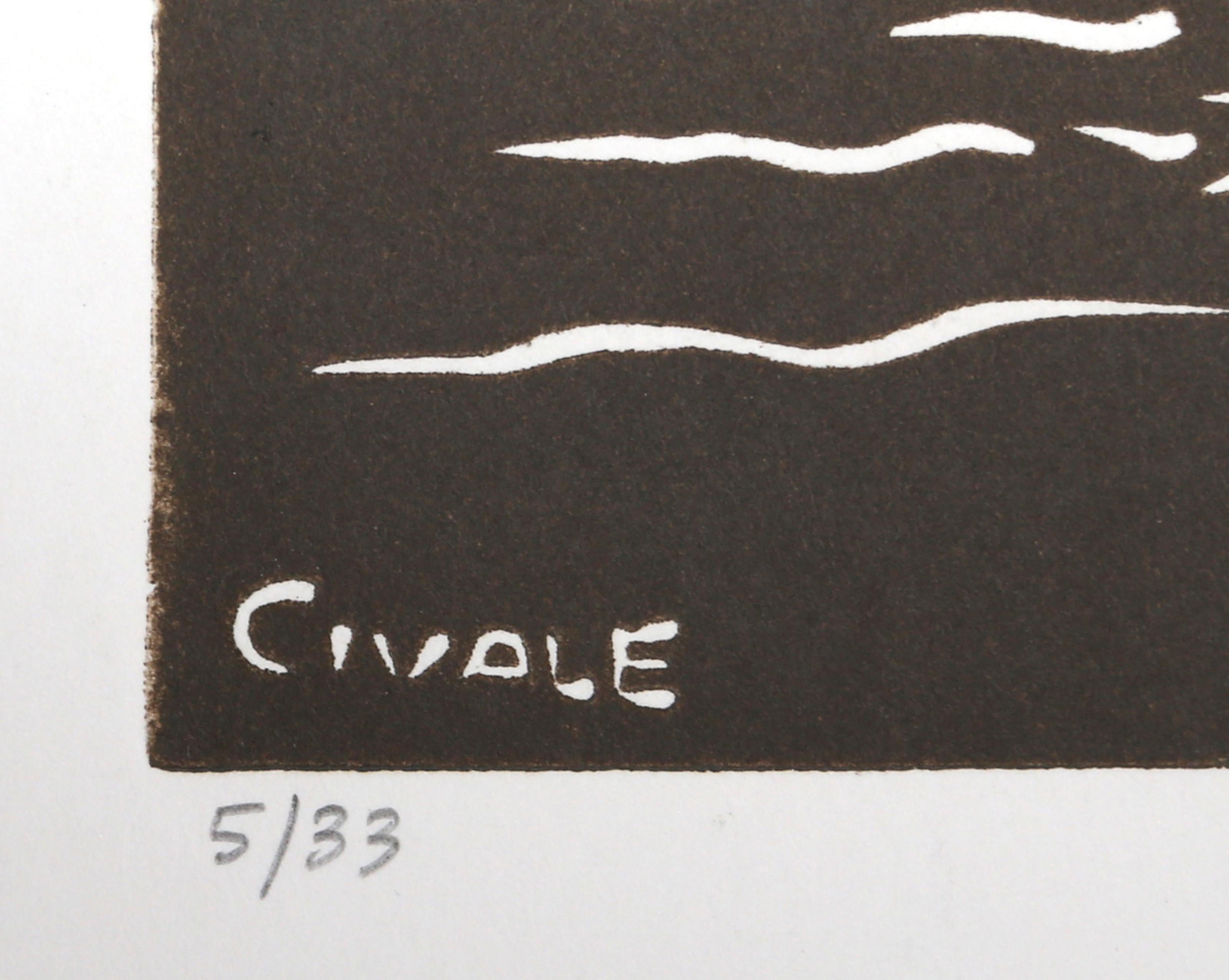 Venetian, Modern Linocut by Biagio Civale - Print by Unknown