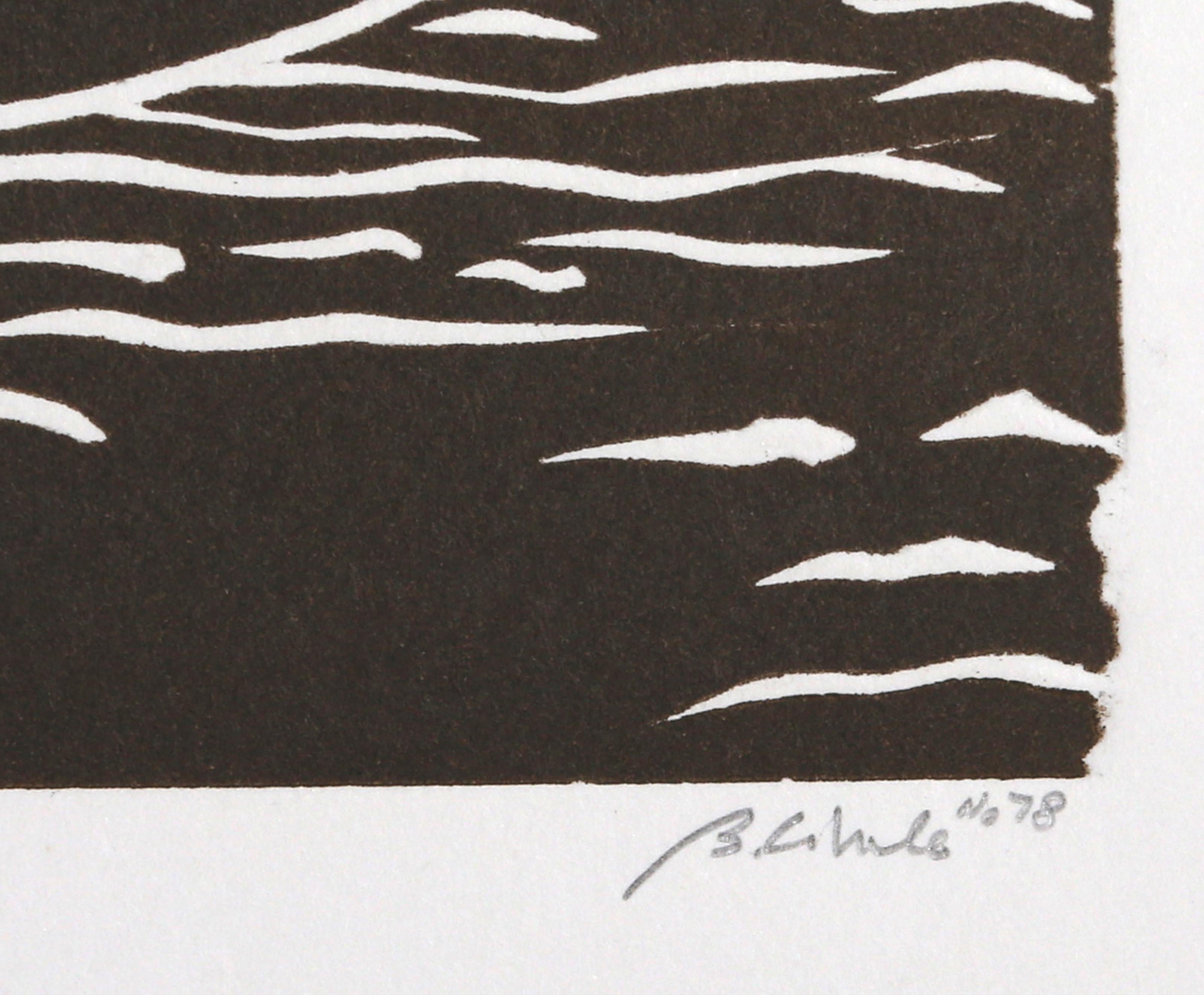 Venetian, Modern Linocut by Biagio Civale - Gray Landscape Print by Unknown