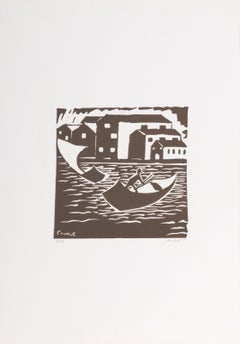 Venetian, Modern Linocut by Biagio Civale