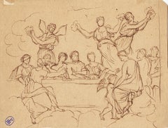 Venetian School: Neoclassical banquet scene with angels and putti.