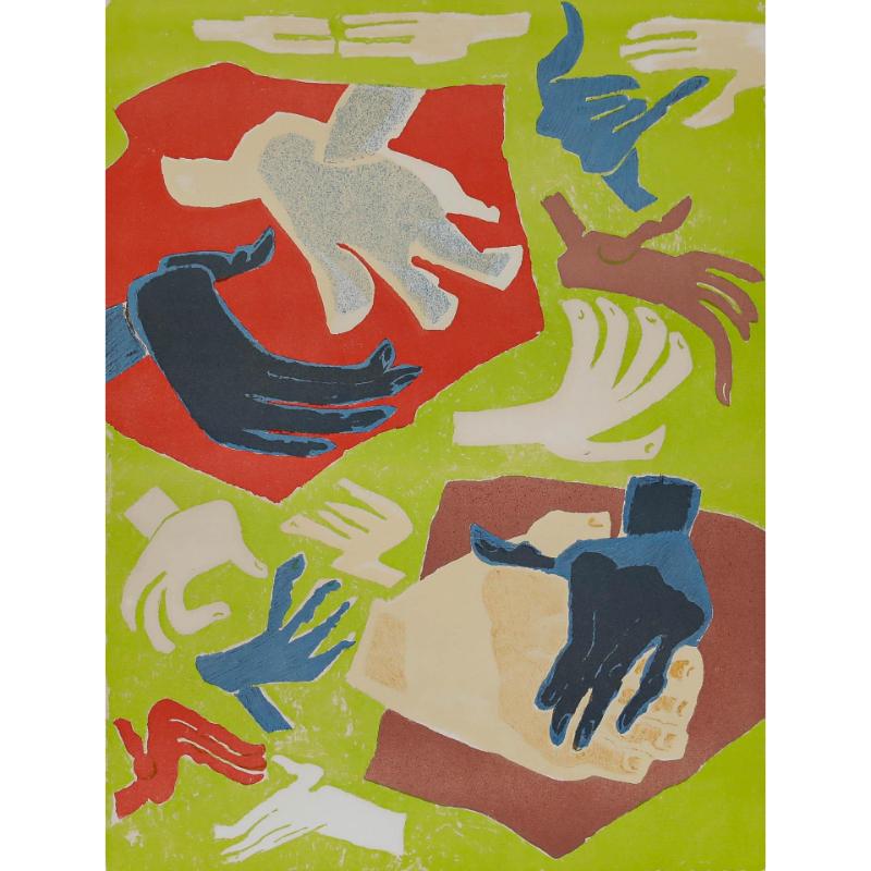 Vera Nilsson (1888-1979) - Swedish School Mid 20th Century Lithograph, Hands II - Print by Unknown