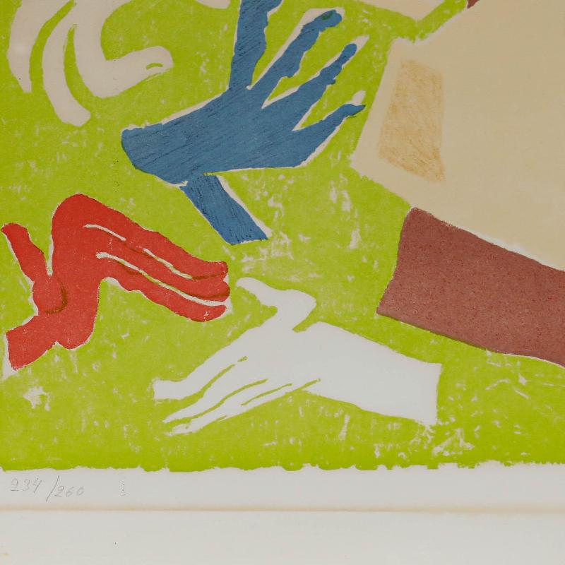 Vera Nilsson (1888-1979) - Swedish School Mid 20th Century Lithograph, Hands II - Beige Abstract Print by Unknown