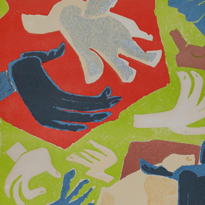 Vera Nilsson (1888-1979) Hands II, Lithograph in colour. Pencil signed to the lower margin and numbered 234/260. Image size: 68.5 x 55cm.