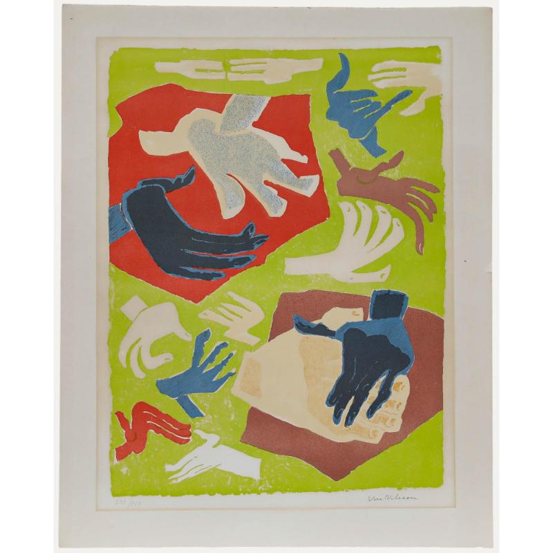 Unknown Abstract Print - Vera Nilsson (1888-1979) - Swedish School Mid 20th Century Lithograph, Hands II