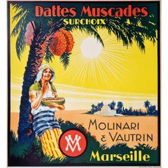 Very nice poster for Molinari and Vautrin dates and nutmegs Surchoix